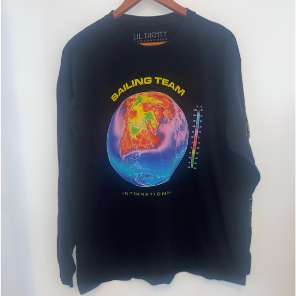 Lil Yachty Sailing Team Tour Long Sleeve Tee Black, sz XL - Picture 3 of 11